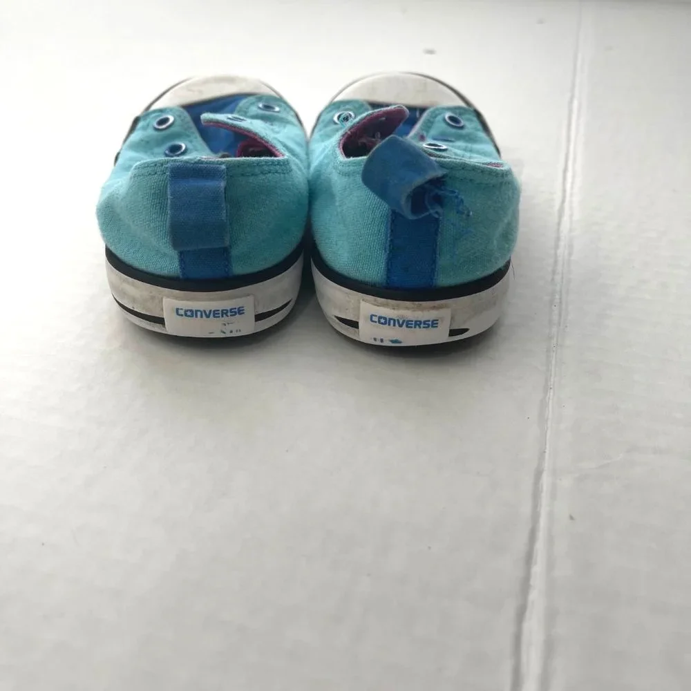 Converse Kids Slip-On Sneakers Teal Blue with White Toe Caps